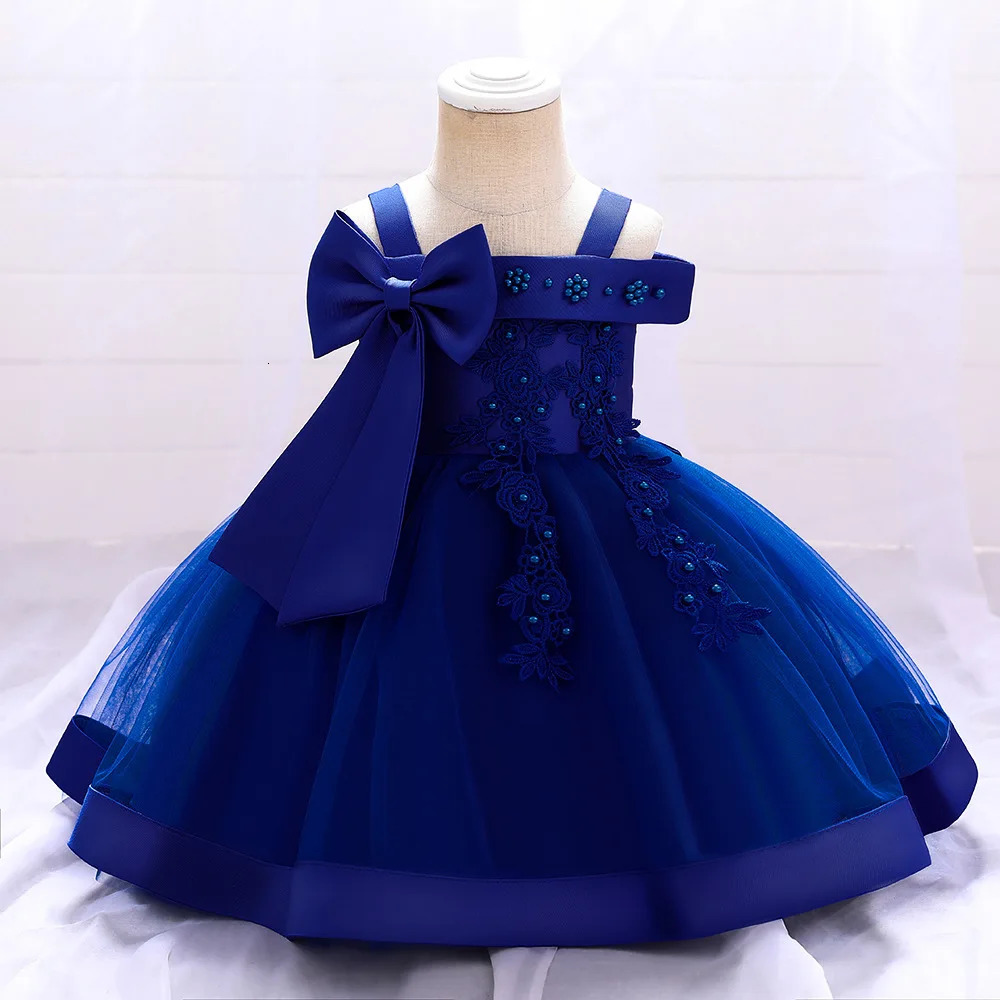 6 12 24 36 Months Baby Girls Dress Big Bow Wedding Party Elegant Little Princess Dress Kids Birthday Present Christmas Vestidos R250424