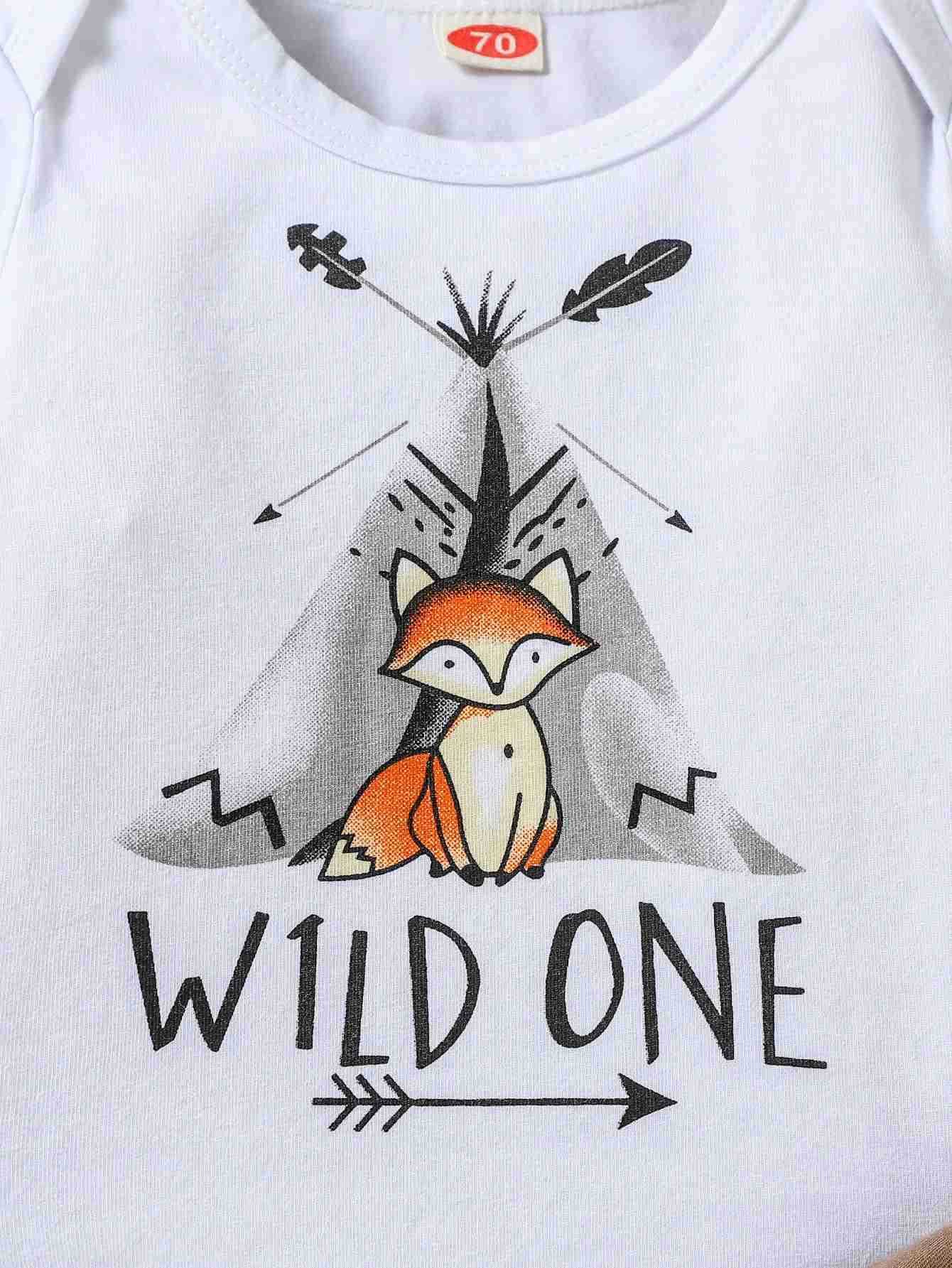 2024 Autumn Baby Boy Cotton Soft 0-18M Fox Print Long Sleeve Top Romper +Trousers 2 Pcs Cute Casual SetXJ241205