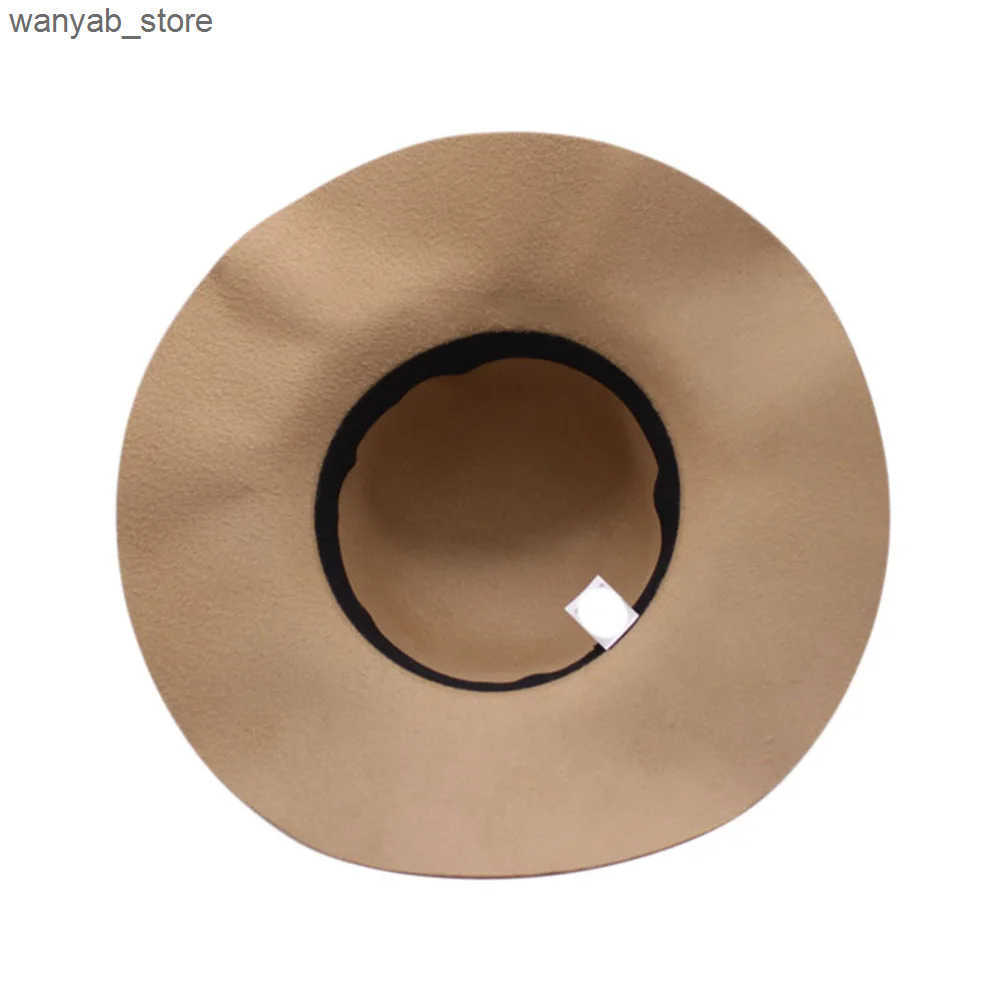 Cloches New Autumn Winter Womens Bowling Hat Elegant Soft Retro Felt Fedoras Fashion Solid Womens Soft Hat Wide Dome Hat L240910
