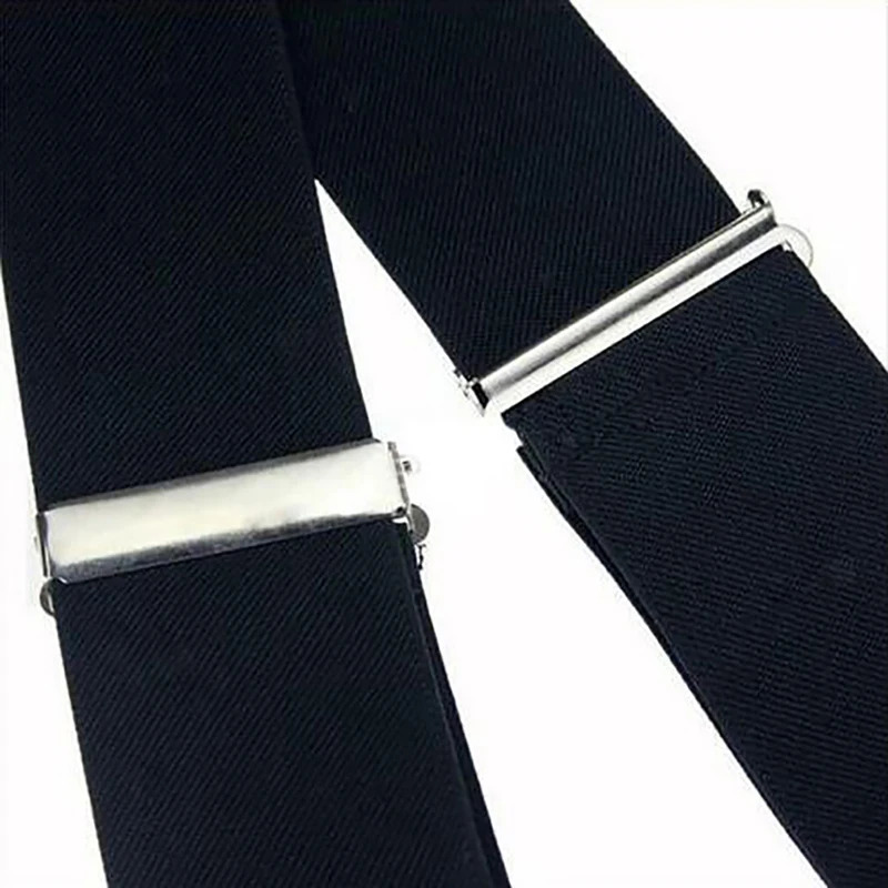 352520mm Wide Men Suspenders High Elastic Adjustable 4 Strong Clips Suspender Heavy Duty X Back Trousers Braces 241122