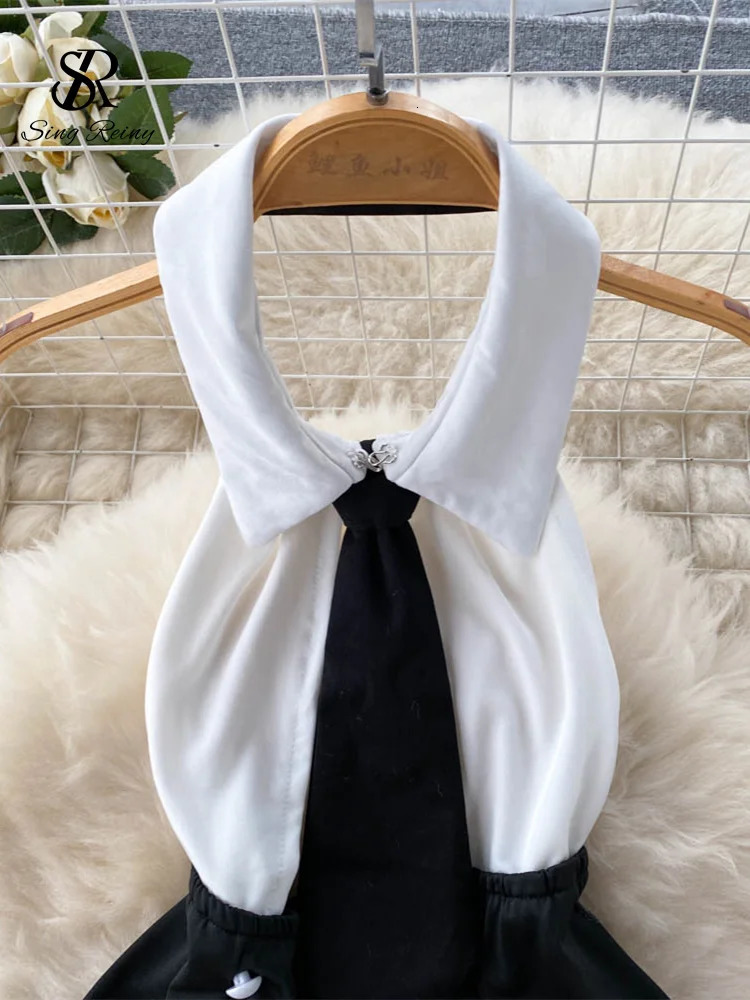 SINGREINY Halter Backless A-line Erotic Night Dress Women Porno Uniform Tie Sleeveless Short Bodycon Sexy Pajamas Dress 241205