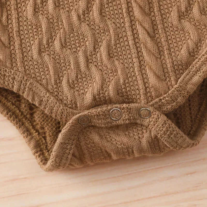 Newborn Baby Girl Boy Bodysuit Pant Sets Autumn Clothes Long Sleeve Button Sweater and Knitting Trousers Baby Items ClothingXJ241205