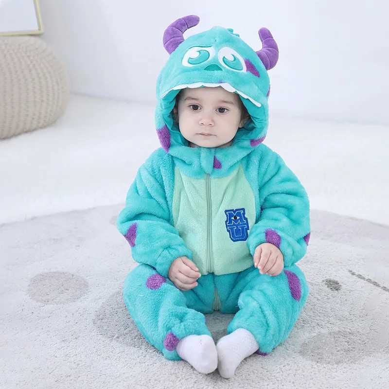 Pajamas Baby Raccoon Rompers Onesies Kids Halloween Costume Outfit Toddler Boy Girl Winter Clothes Flannel Cute Animal Kigurumis 2023 H241205