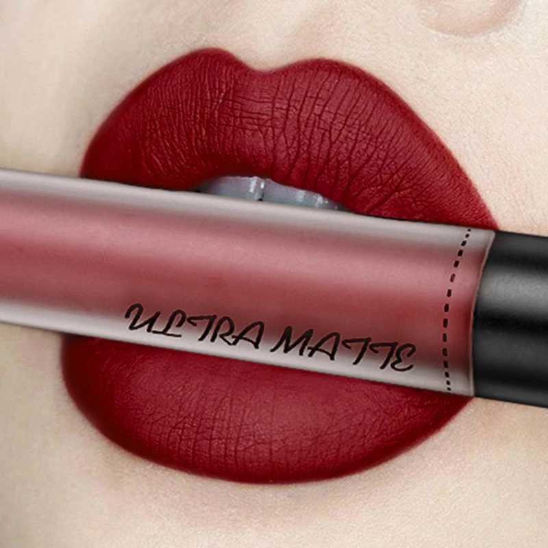 QIBEST New Makeup Lipstick Matte Lipstick Brown Nude Sexy Red Color Liquid Lipstick Lip Gloss Waterproof Long Lasting Lip TintXJ241205