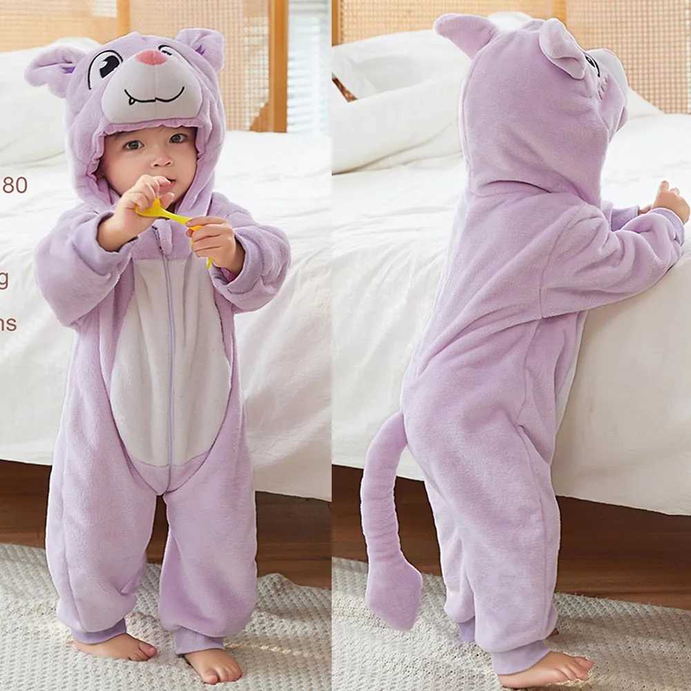 Pajamas Kigurumi Anime Onesie Kids Dinosaur Pajamas 1 2 3 4 Years Monkey Panda Animal Cosplay Clothes Winter Soft Warm Children Pyjamas H241205