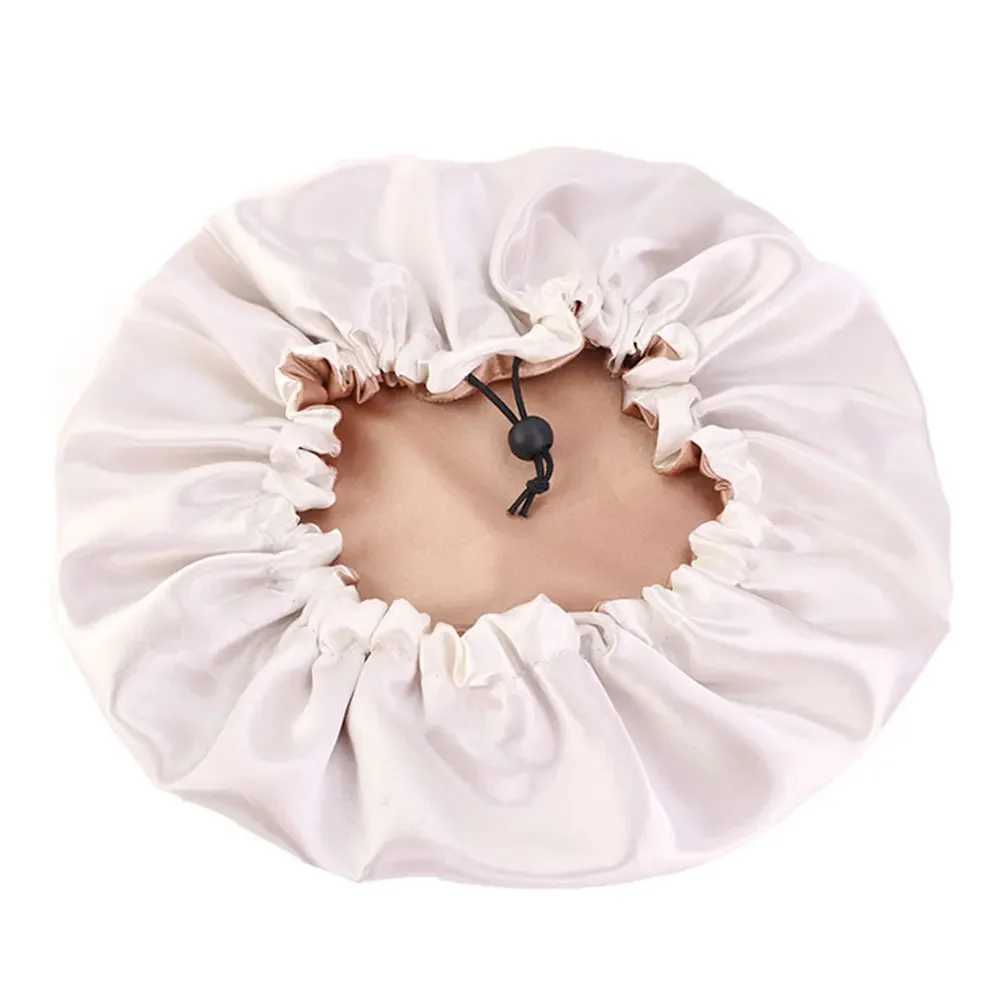 Newly Womens Satin Solid Sleeping Hat Night Sleep C Hair Care Bonnet Nightc For Women Men Unisex C bonnetXJ241205