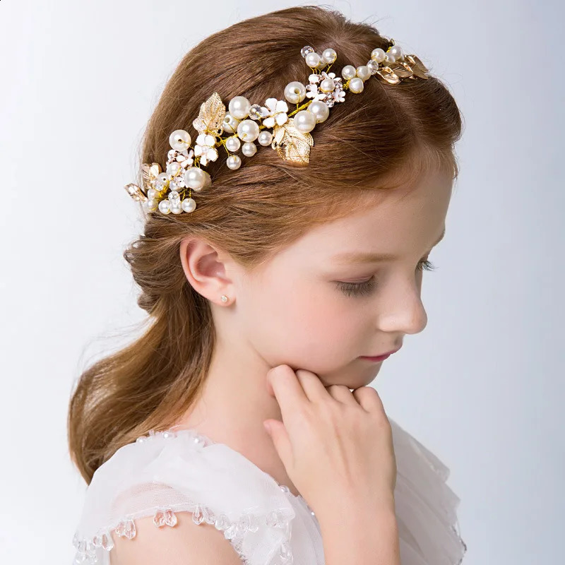 Childrens wreath girl headband princess tiara crown decoration bride bridesmaid wedding pography holiday po headdress 241122
