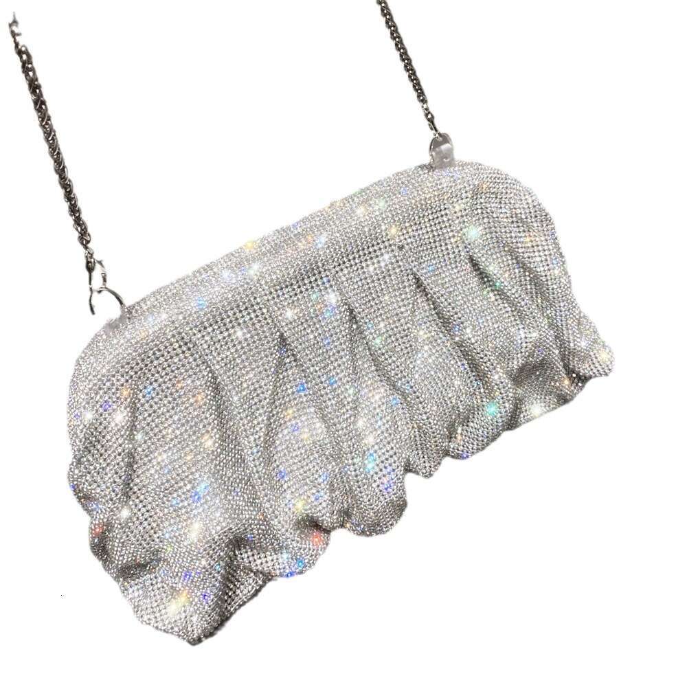 Shiny Handle Handmade Evening Clutch Bags New Folds Purses And Handbags Designer Wedding Party High Quality