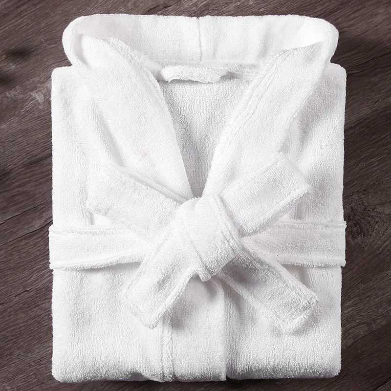 Childrens cotton Terry Bathrobe Spwear white towel evening gown loose casual hoodie childrens pajamas W241204