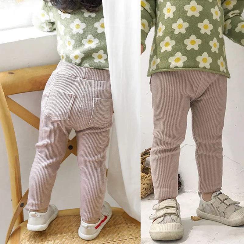 100 Cotton Baby Girls Leggings Solid Color Girls Pant Tights Child Clothing Kids Clothes Girls Fashion Pants for Girls 9M-8Years 241204