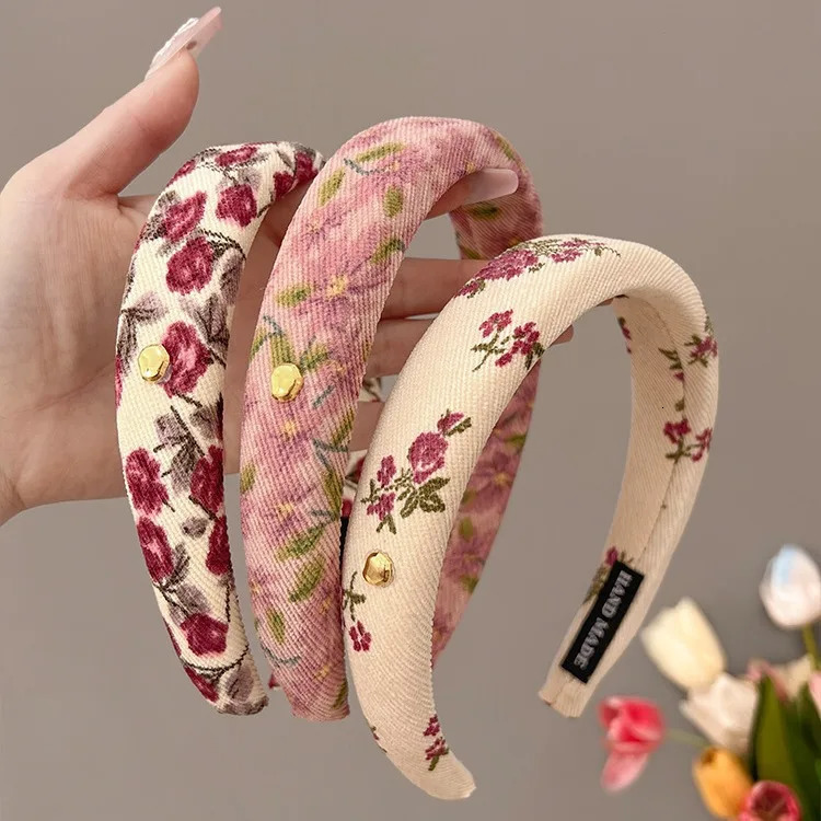 French retro fancy headband gold bean hair clip with high temperature sponge headband accessories 241205