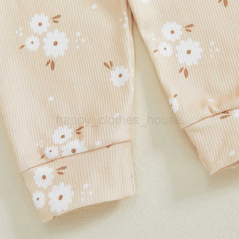 Baby Spring Autumn Clothing Sets Toddler Infant Girls Clothes Long Sleeve Flower Print Romper + Pants + Headband OutfitsXJ241205