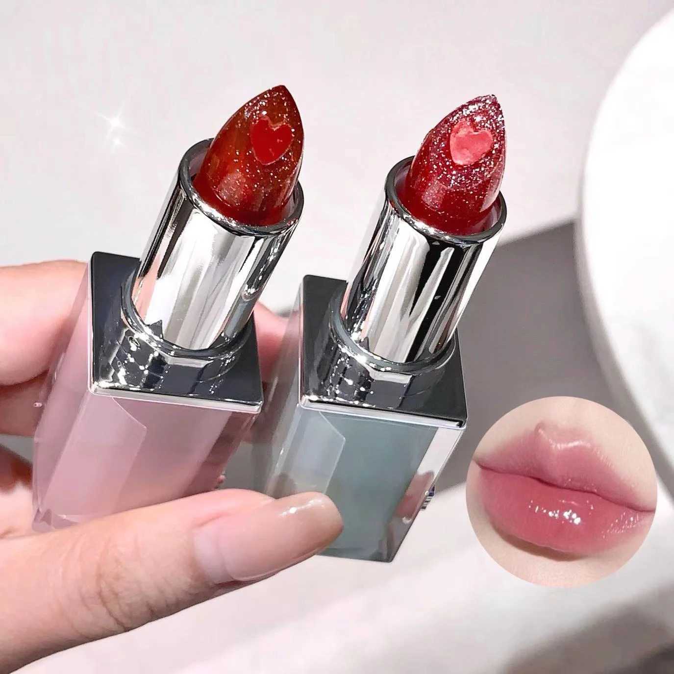 Crystal Moisturizing Sand Lipstick Mirror Water Nude Jelly Lipsticks Hydrating Red Brown Glossy Lip Tint Non-stick Lip BalmXJ241205