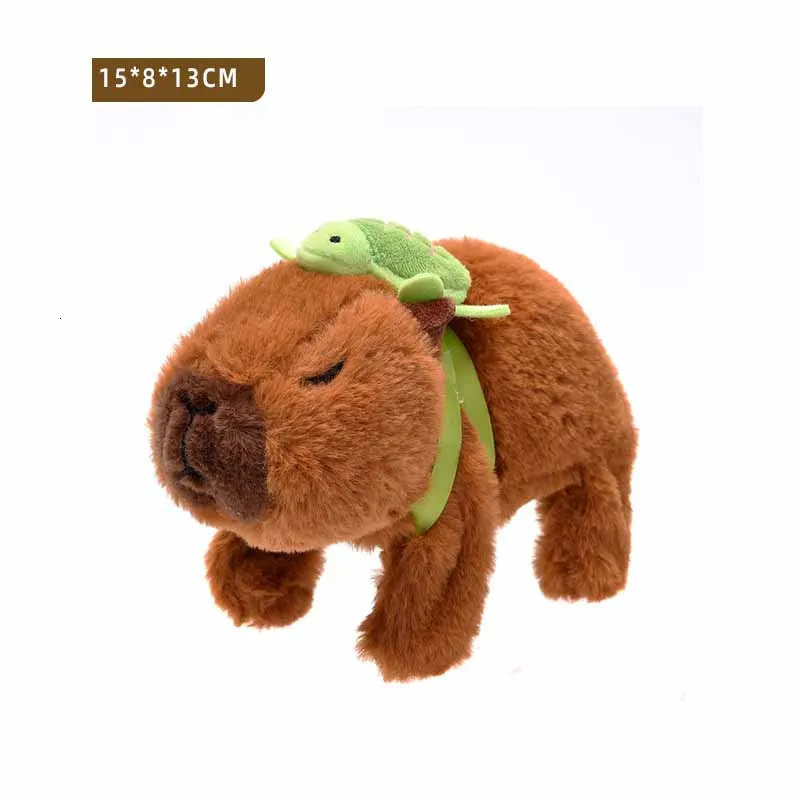 Simulation Electric Plush Cute Capybara Doll Toys Walking Barking Electronic Pet Capybara Baby Interactive Toddler Toys 241204