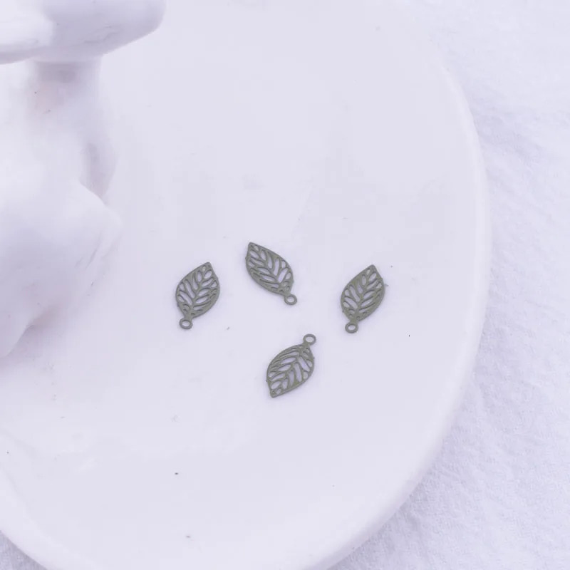 100pcs AC5121 511mm Small Leaves Jewelry Charms Earring Components 241122