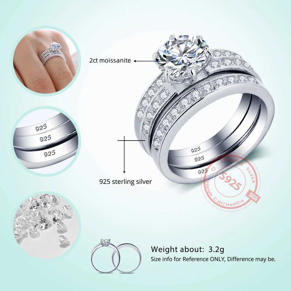 TBCYD 2CT 3-in-1 Moissanite Detachable Stackable Ring Set Suitable for Women S925 Silver D Diamond Wedding Band Party Exquisite Jewelry W241205
