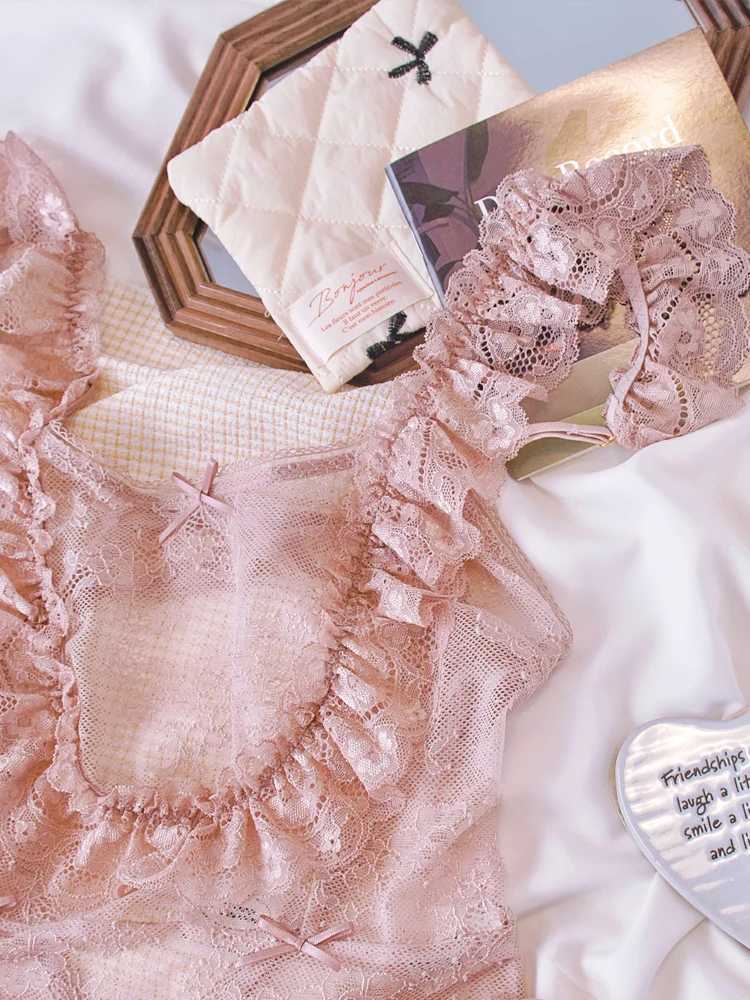 Sexy female new lingerie women bodysuit lace thin section halter one-piece bra set underwearXJ241205