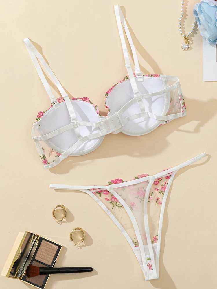 Fancy Lingerie Ultra Sexy Women Underwear Gather Chest Bra Sets Sexy Girl Intimate Erotic Lingerie Lace Transparent UnderwearXJ241205