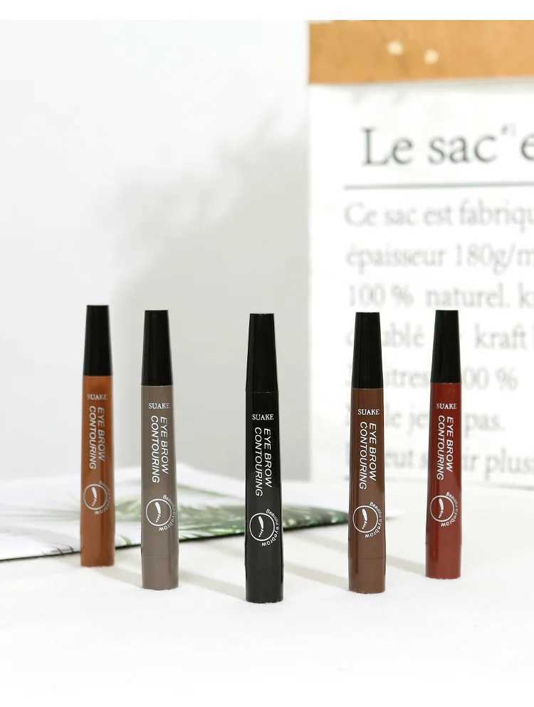 5-Color Bead Eyebrow Pen Waterproof Liquid Eyebrow Pen Durable Eyebrow Tattoo Pen 4-point Eyebrow Pen Cosmetics W241205
