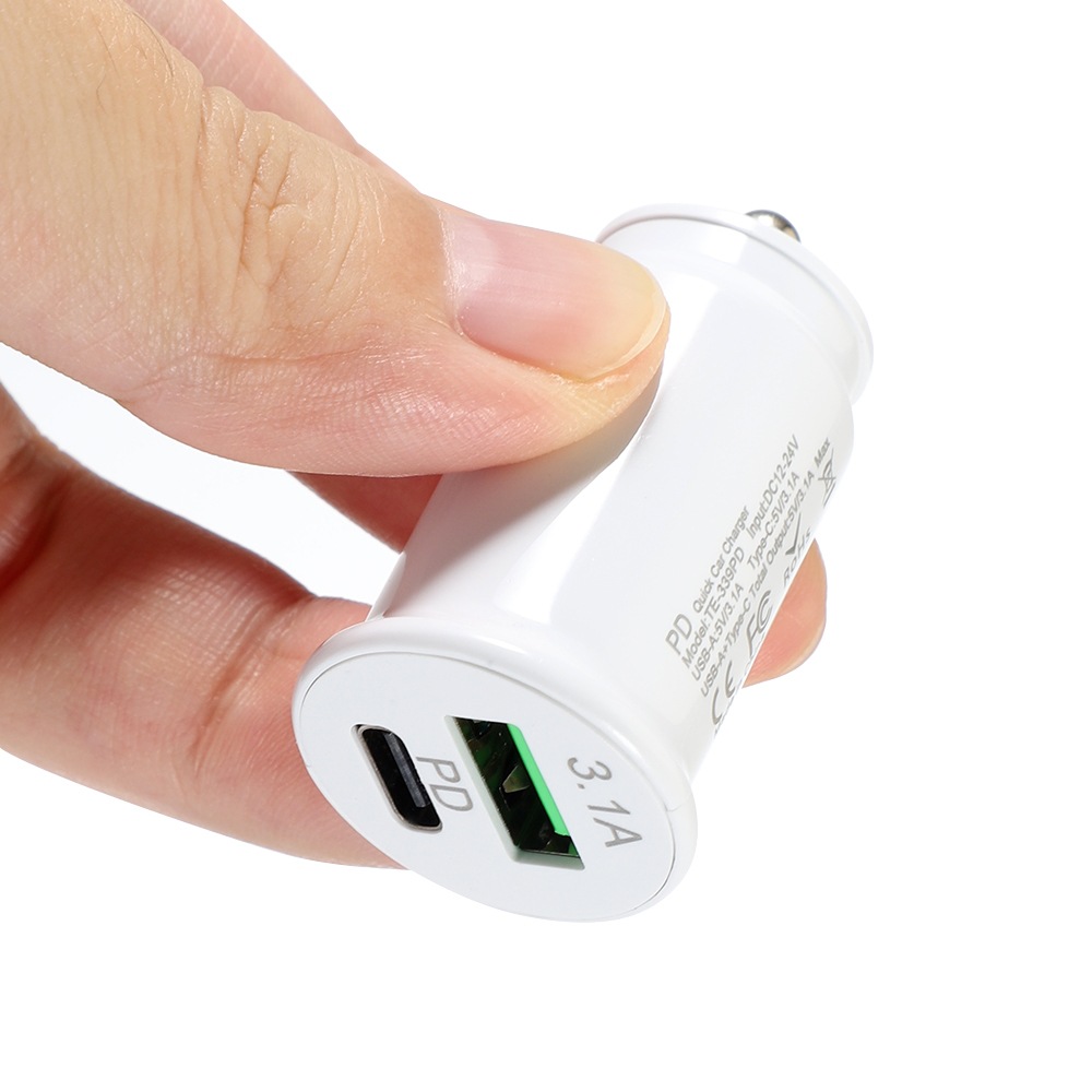 3.1A Car Charger PD+USB Dual Port Phone Chargers 2 Ports Charging