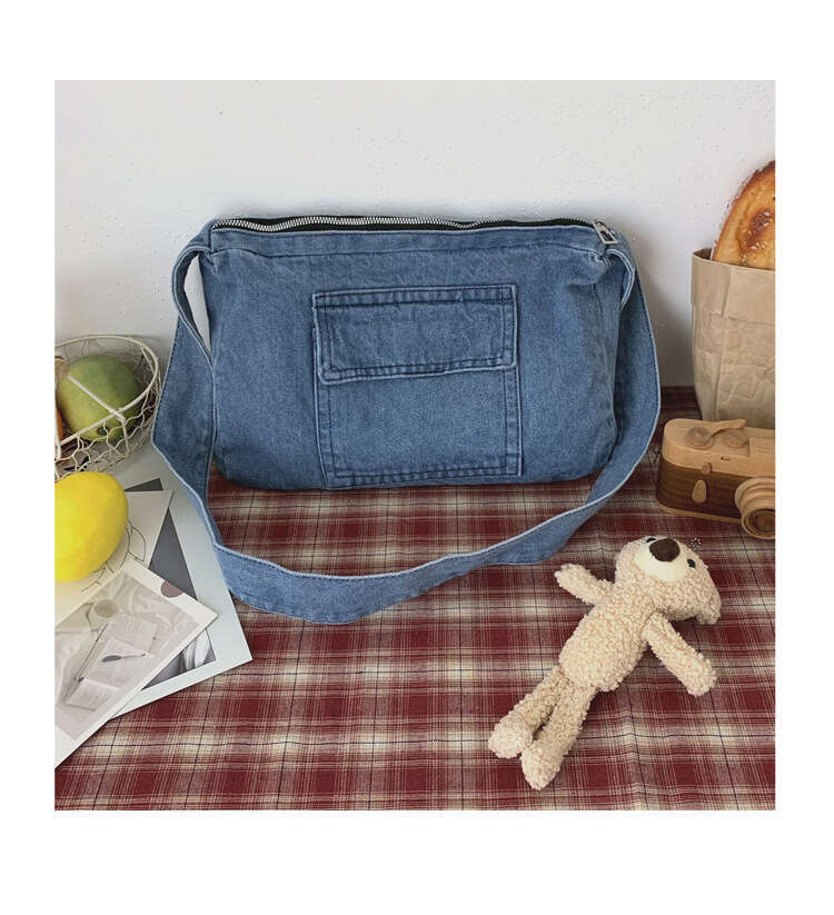 Denim Bags Material Women's Crossbody Simple Fashion Students Classes Shoulder School Bag