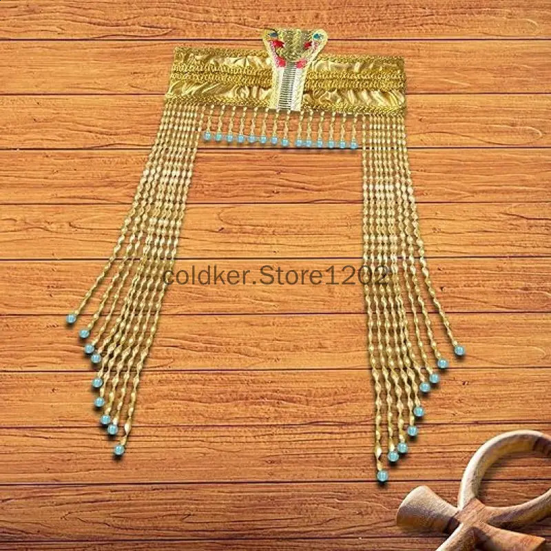 Womens Egyptian Headpiece Costume for Women Accessories Beaded Headdress Cleopatra Hat Jewelry Carnival Party Crown 241122