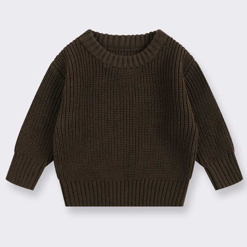 Baby girl boy knitted sweater long sleeved autumn winter sweater pure cotton loose knitted casual top knitted childrens clothing W241205