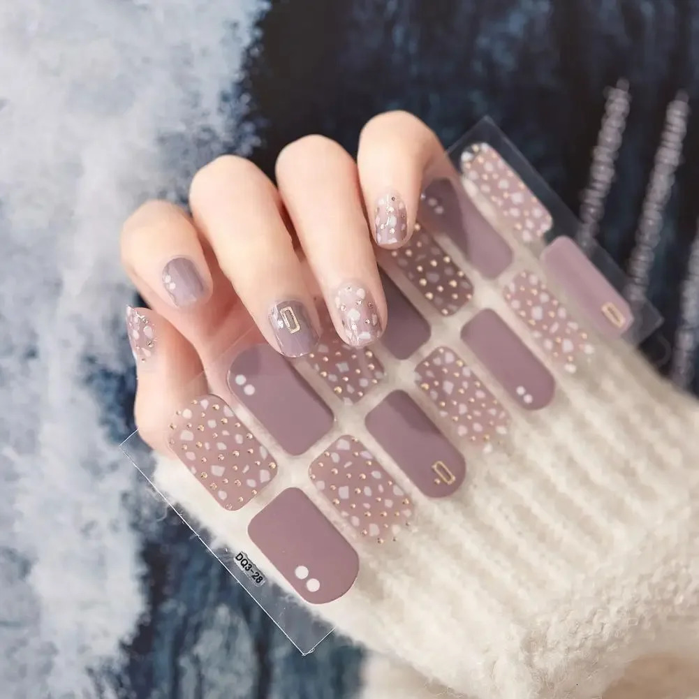 Healler semi curing gel nail art sticker for nail art DIY manual salon 3d laser stamping nail art sticker Japanese color 241205