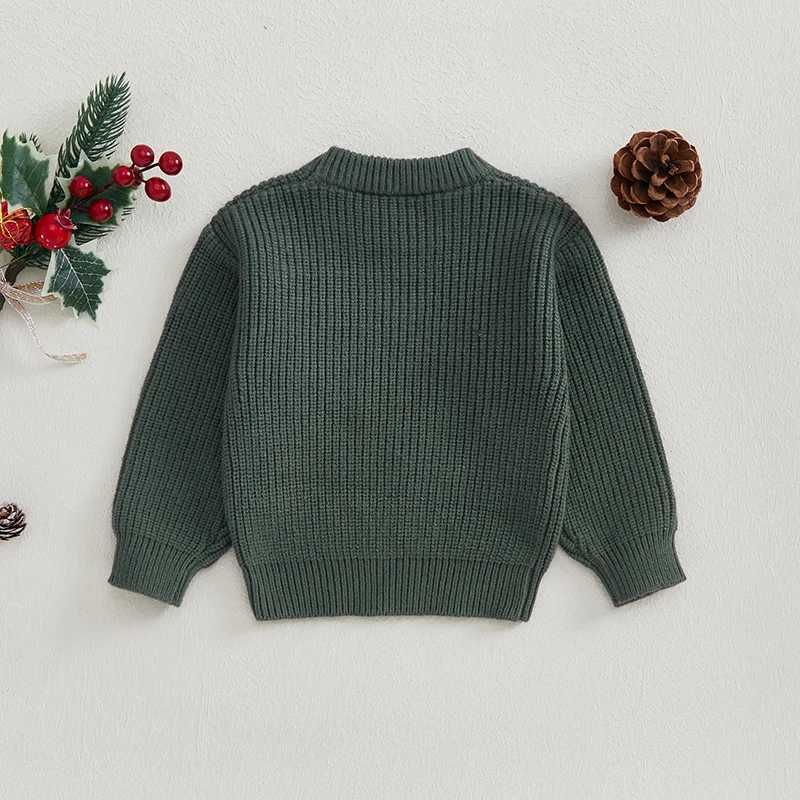 MISOWMNJOY Christmas Baby Parachute Winter Warm Preschool Sweater Long Sleeve Letter Candy Stick Knitted Floral Baby Clothing W241205