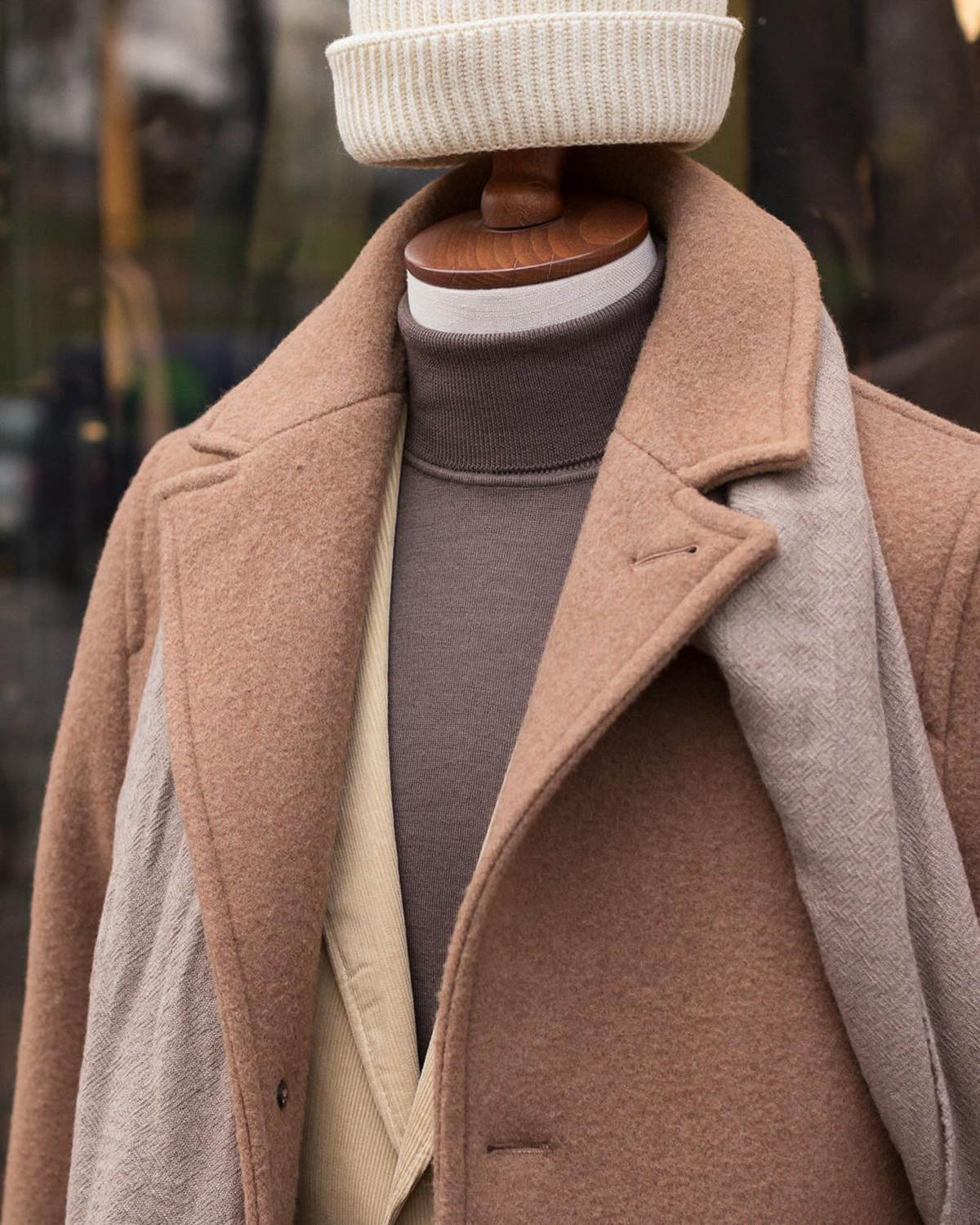 Customized Fashion Mens Camel Long Coat Wool Tweed Regular Fit Winter Warm Groom Long Coat Outdoor Wear Jacket One Piece