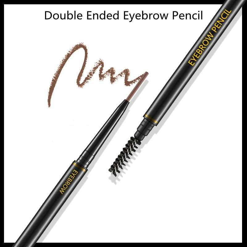 Waterproof natural durable tattooed eyebrow black brown eyebrow pencil with brush makeup W241205
