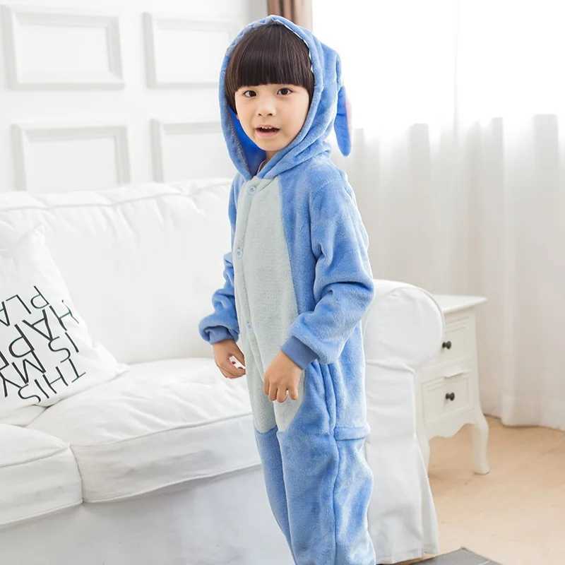 Pajamas Children Pajamas Onesies Jumpsuit Pyjamas Animal Kigurumi Fox Stitch Wolf Costumes Cute Anime Cosplay Overalls for Kids H241205