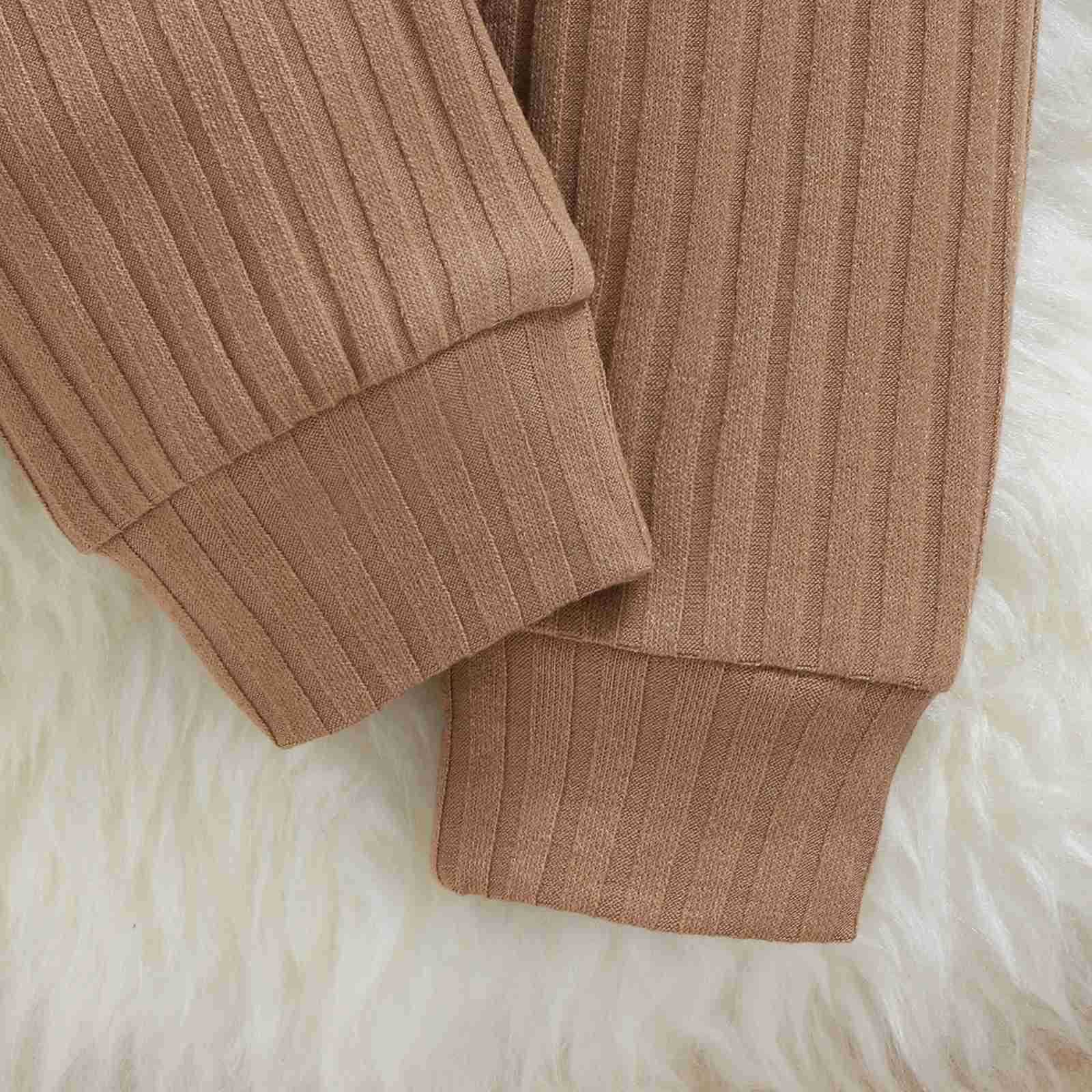 2PCS Autumn Boys And Babies Aged 0-2 Two-Color Towel Embroidery Rainbow Long-Sleeved Suit + Solid Color Pants SetXJ241205