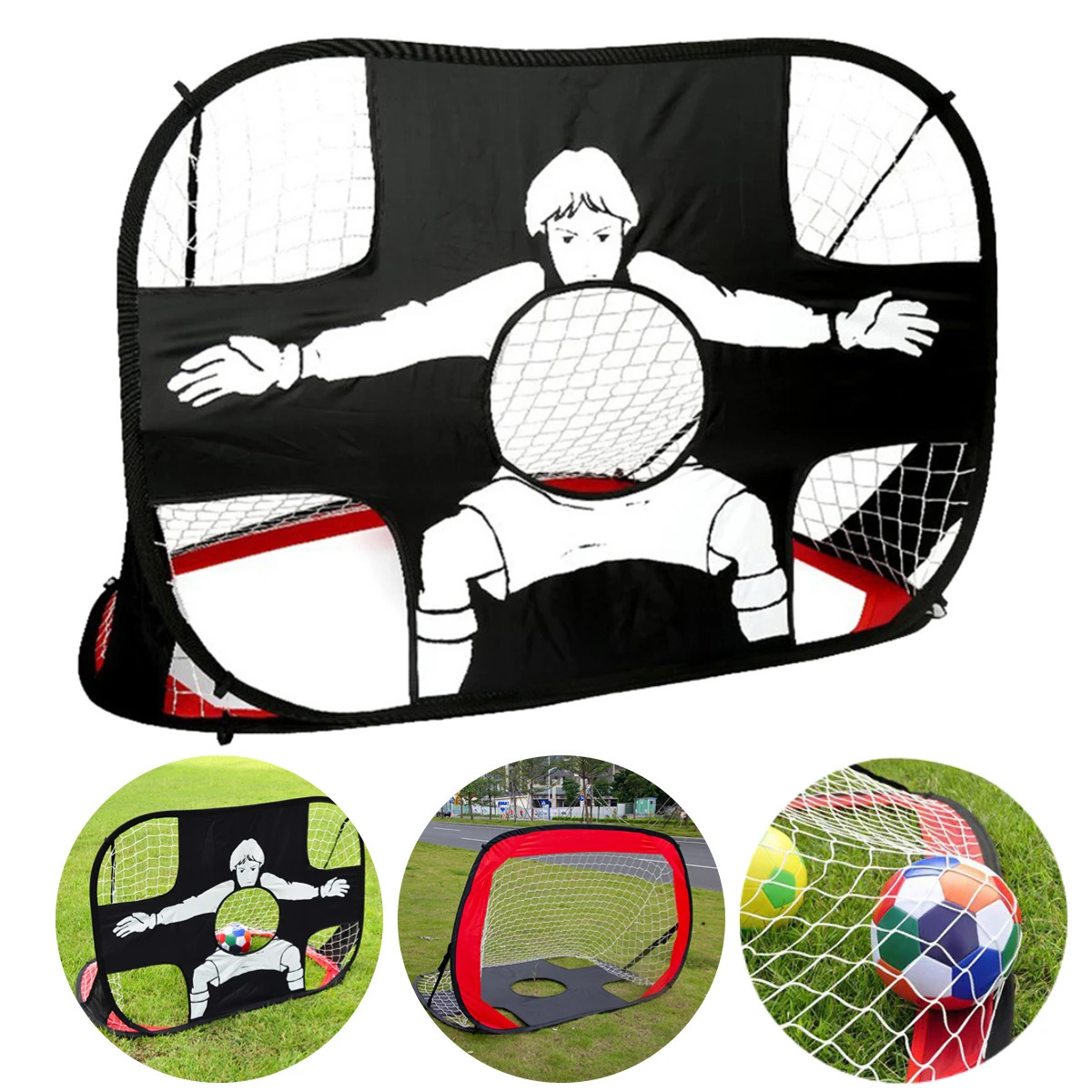 2 In 1 Portable Folding Soccer Goal Nylon Soccer Goal Mini Football Target Net for Kid Adult Playground Indoor Outdoor Training 241204