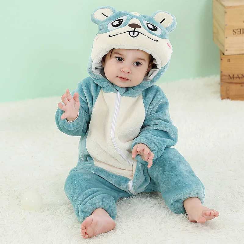 Pajamas Baby Romper Newborn Infant Clothing Boy Girl Pajamas Kigurumi Animal Onesie Jumpsuit Panda Costume Winter Baby Rompers H241205