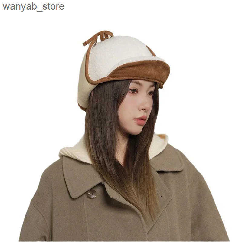 Cloches Japanese designed wool bomber hat suitable for women in winter new outdoor comfortable earmuffs Russian trap hat womens ski hat L240910