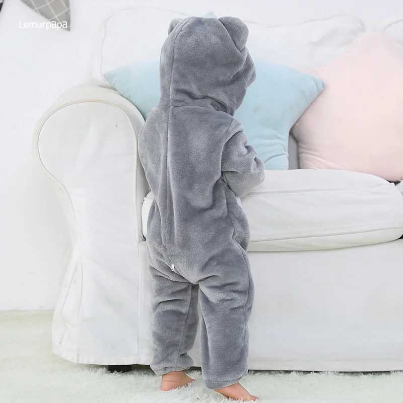 Pajamas Gray Koala Romper Baby Jumpsuit Boy Girls Winter Outfit Toddlers Halloween Animal Suit Funny Onesie Festival Party Bebe Clothes H241205