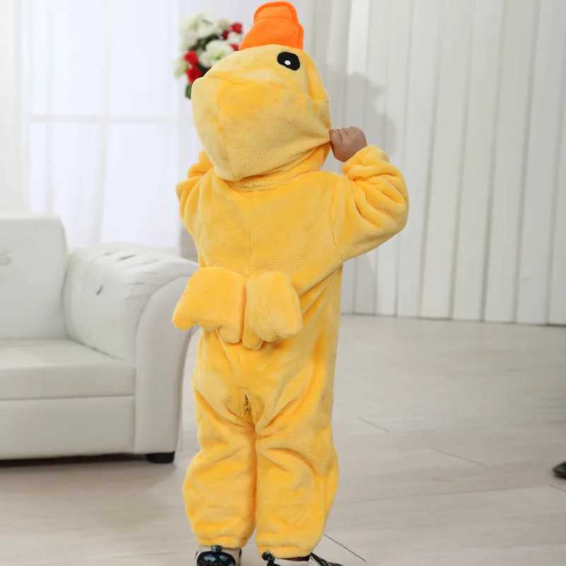 Pajamas Lemurpapa Kigurumis Duck Baby Bodysuits Boys Girls Anime Onesie Cosplay Costume Baby Romper Infant Soft Flannel Halloween 0-3Y H241205