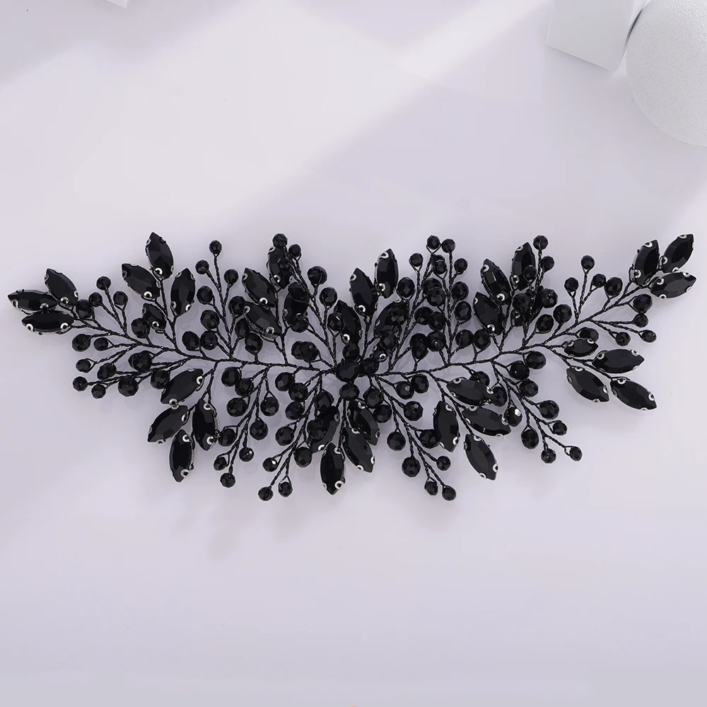 Wedding Red Jewelry Hairstyles Headpiece Black Headdress Crystal Headband Bridal Hair Accessorie Party Tiara 241122