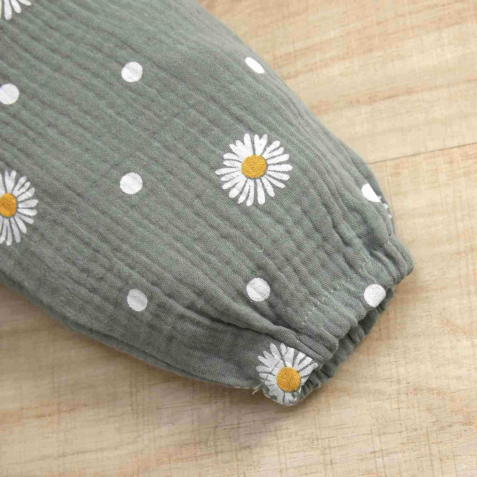 0-24M Infant Baby Girls 3PCS Romper Sets Long Sleeve Plain Ribbed Snap Romper + Daisy Ruched Long Pants with Belt + Bow HeadbandXJ241205