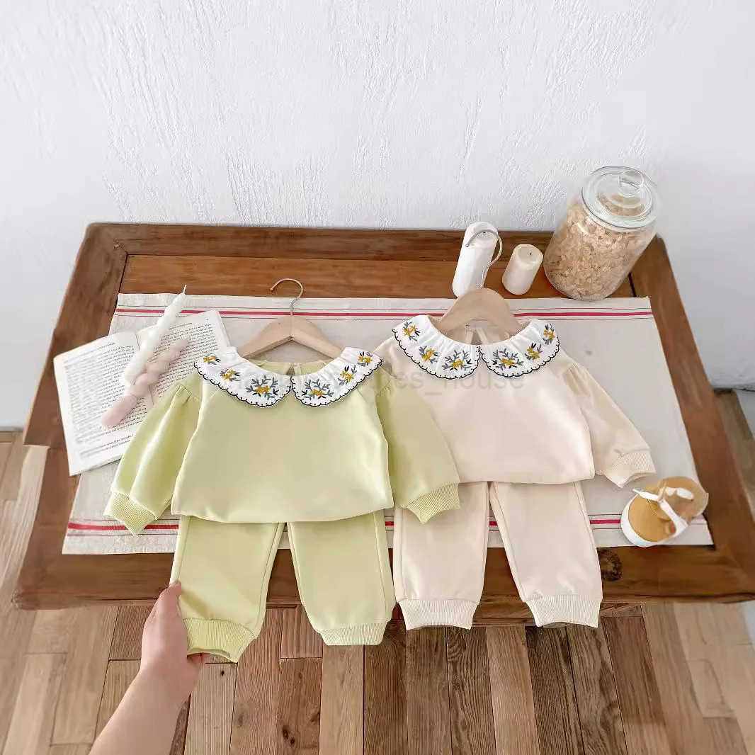 2024 Infant Toddler Fall Clothes Set Girls Slish Two-Piece Pullover Sweatshirt and Pants Set for Baby Girls OutingXJ241205
