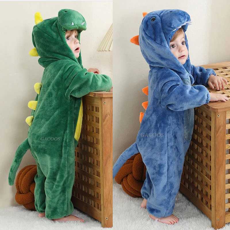 Pajamas Kigurumi for Children Animal Panda Tiger Onesie Kids Baby Jumpsuit Winter Costume Flannel Girl Boy Ropa Bebe H241205K9GZ