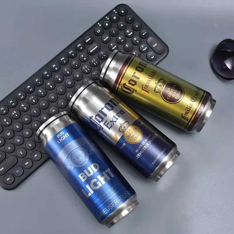 500ML hot beverage with straw cola can Termos Para Cafe beer bottle 304 stainless steel beer cold drink Garrafa T rmica X250321