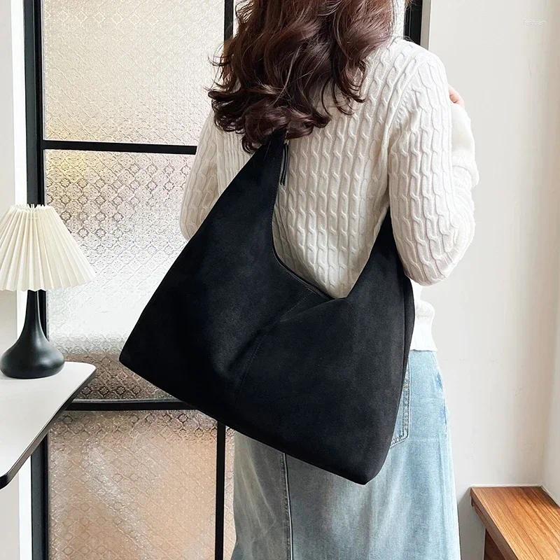 Designer Handbag Largcapacity Zipper Casual Suede Women's Shoulder Bag 2025 Simple Free delivery And Fashionable Sewing Thread Multi-functional L