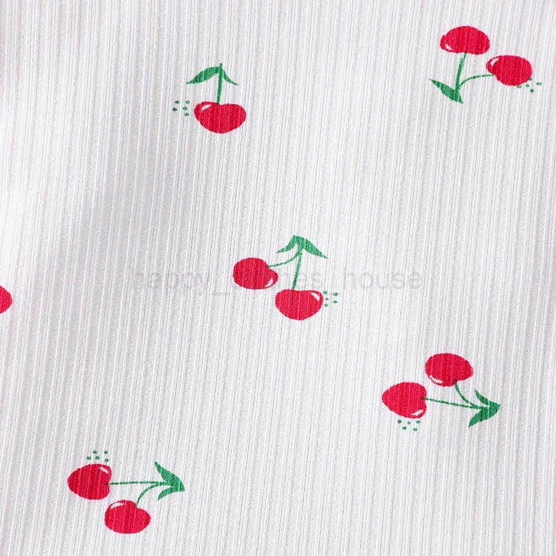 Baby Sets For Kid Newborn Girl 1-18 Months Pyjamas Long Sleeve Pajamas Cherry Print Outfit Toddler Infant Clothing Set For BabyXJ241205