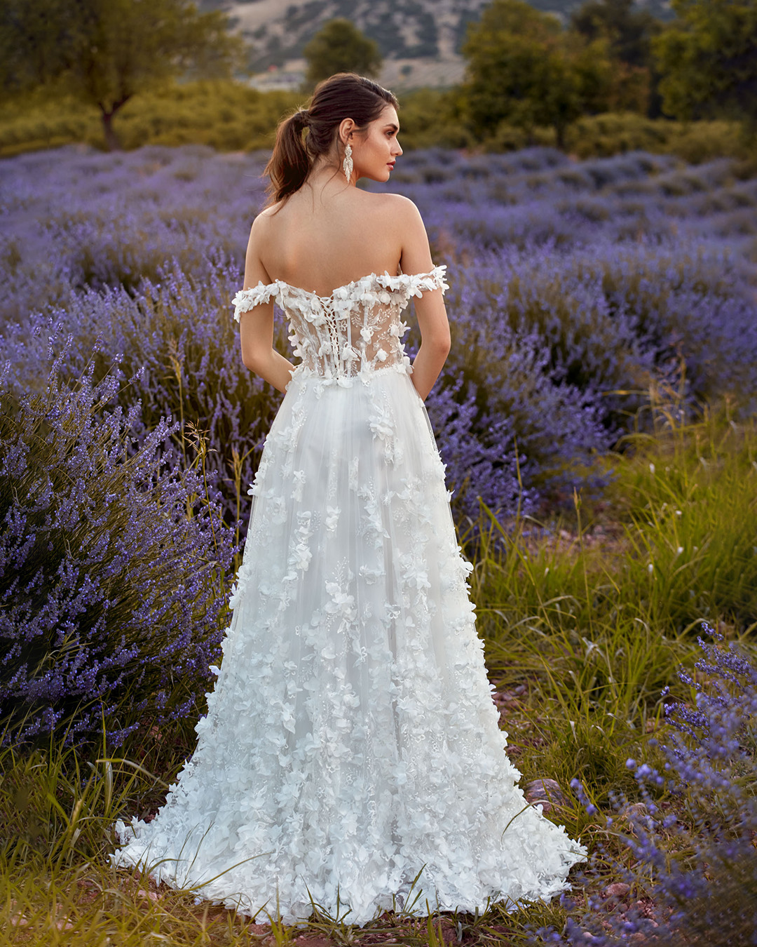 Beaded Charming Prom Dresses Side Split Evening Gowns Off The Shoulder Necke Sweep Train Tulle Special Ocn Formal Wear