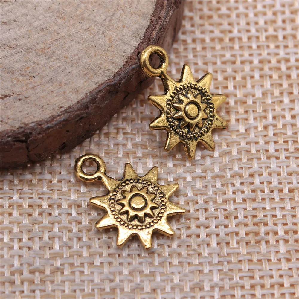 WYSIWYG 20pcs 17x12mm 3 Colors Small Sun Pendant Charms For Jewelry Making 241122