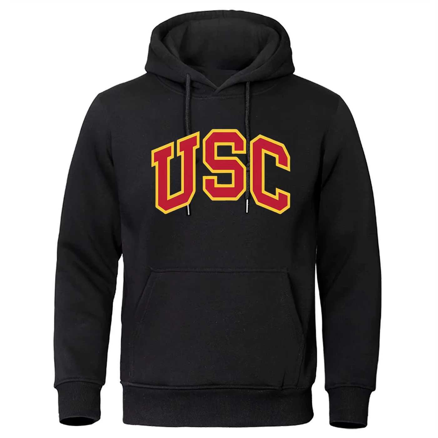 Mens Hoodies Sweatshirts Womens Hoodies Sweatshirts Womens AutumnWinter Round Neck Hoodie Alphabet Pattern Hoodie USC Printed Casual Loose and Comfort