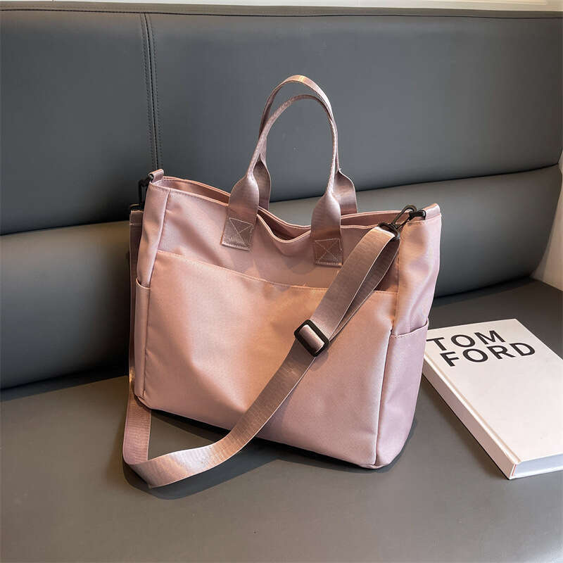 Oxford Cloth Cotton Material Large Capacity Tote Shoulder College Students Handheld Simple Crossbody Bag