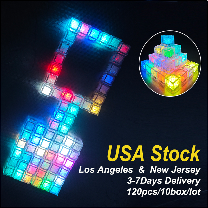 Christmas Decorations Lights Light Up Ice Cubs for Drinks Reusable ,Waterproof Multi Color Flashing LED Lights for Cocktail Whiskey Club Bar Party Wed